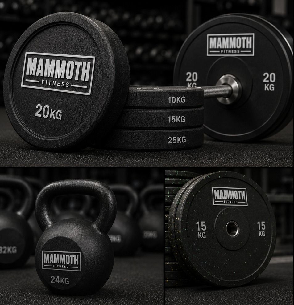 Mammoth Fitness plates and kettlebell